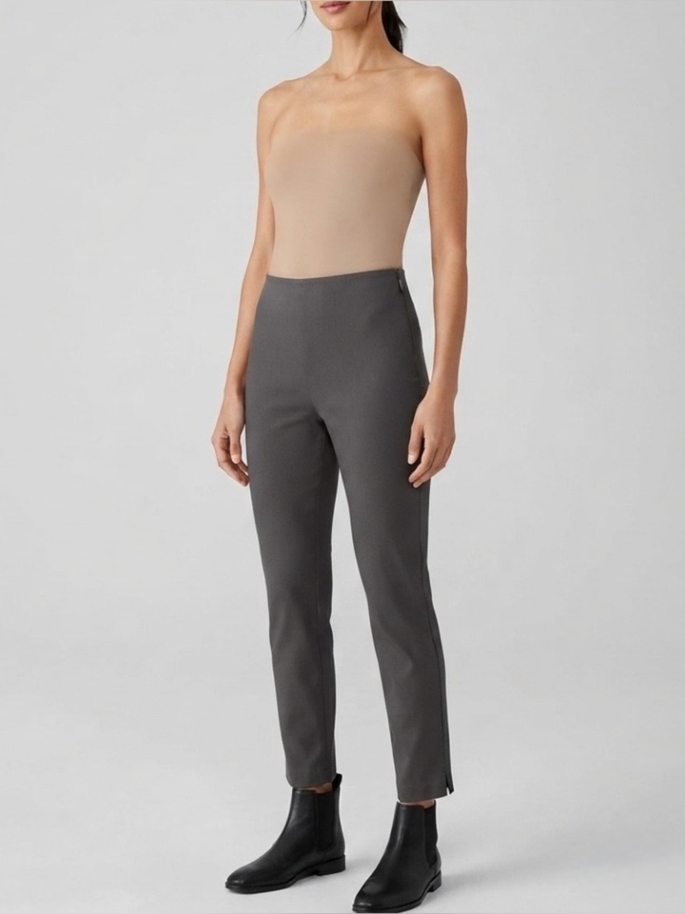 Eileen Fisher Washable Stretch Crepe Minimalist Slim Ankle Pants size Small
